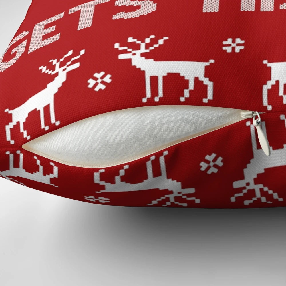 Festive 'It's a Wonderful Life' Christmas Pillow with Angel Wings Design