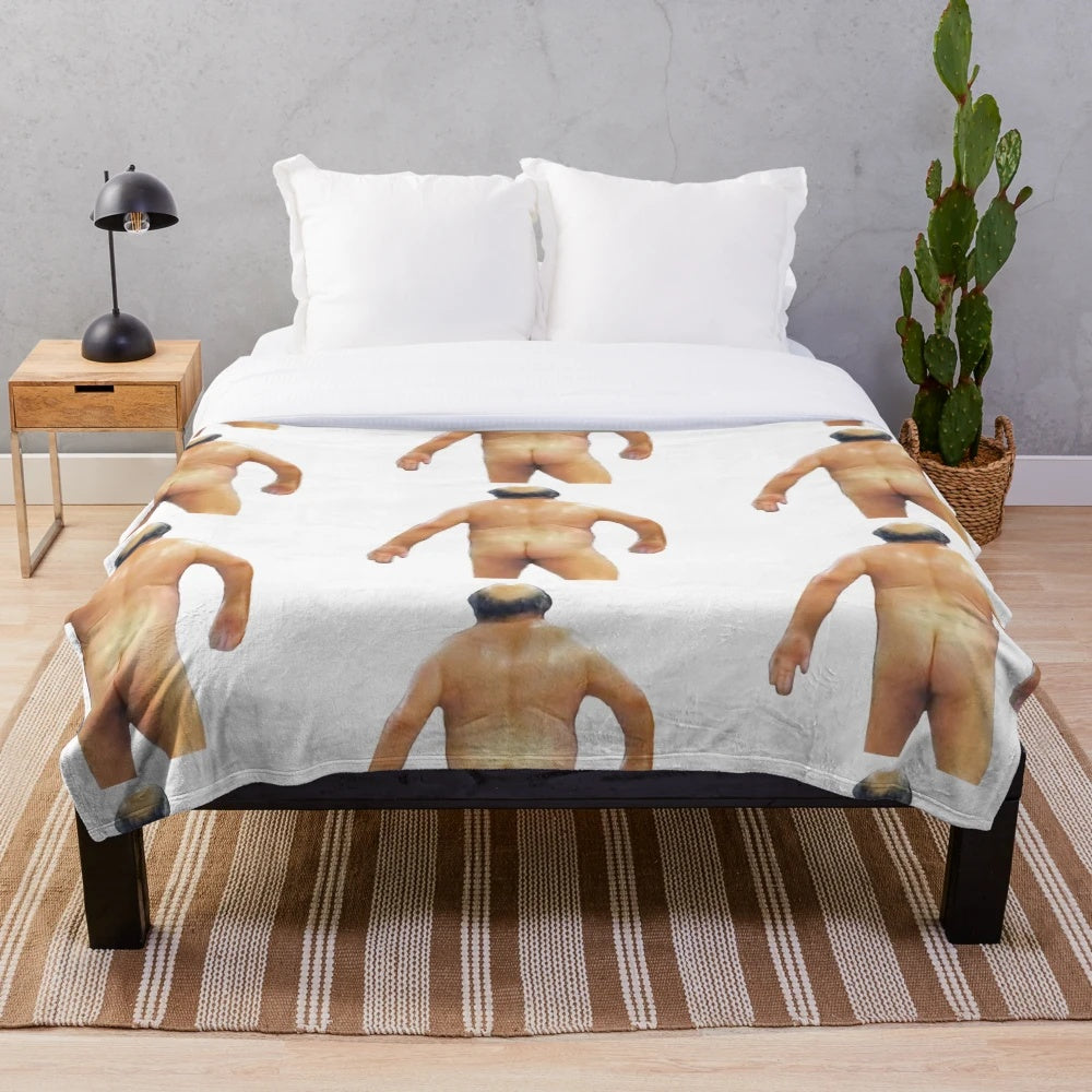 Cozy plush blanket inspired by the hit TV show "It's Always Sunny in Philadelphia" featuring the character Frank Reynolds