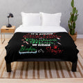 Cozy "It's Either Serial Killer Docs or Christmas Movies" plush blanket with a fun, lighthearted design for movie lovers