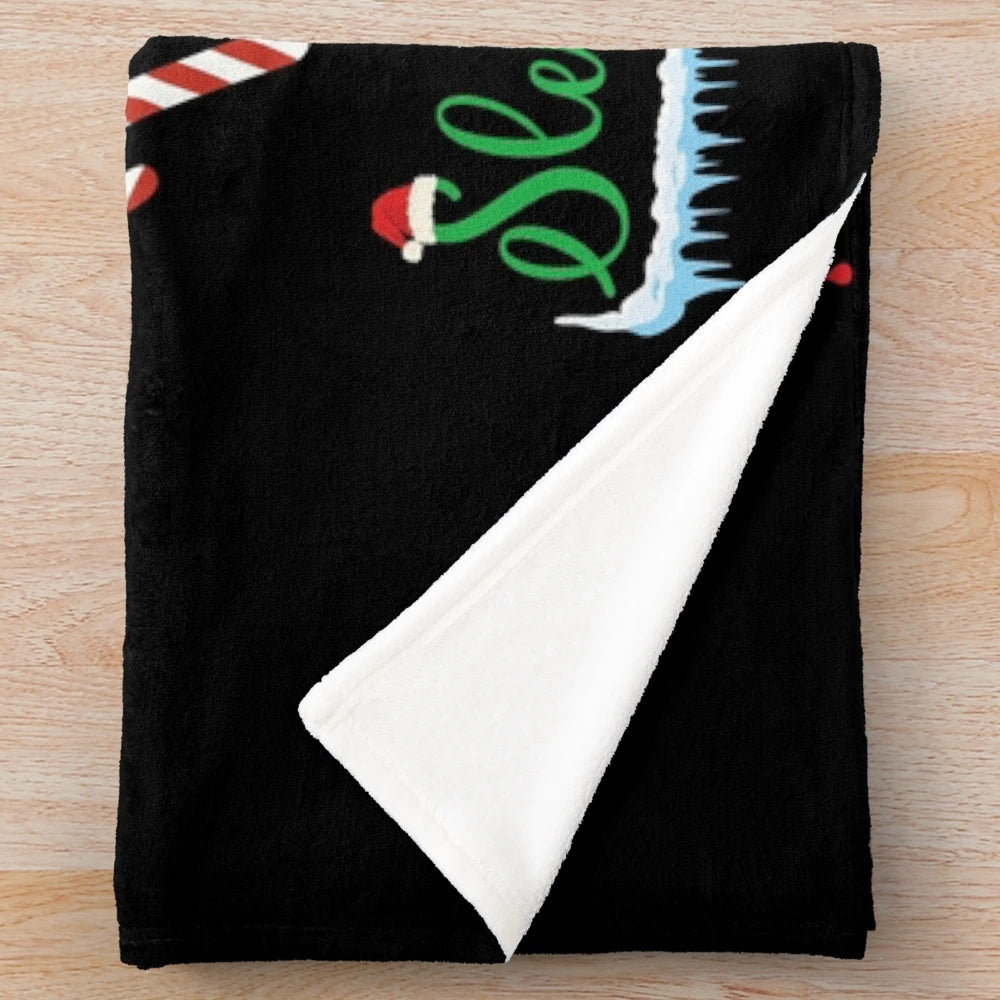 Cozy "It's Either Serial Killer Docs or Christmas Movies" plush blanket with a fun, lighthearted design for movie lovers