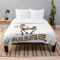 Soft and cozy plush blanket featuring the iconic "IT'S MY HOOVES" design from cult classic movies