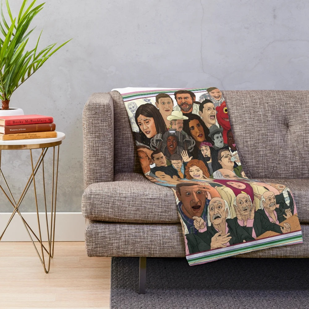 ITYSL plush blanket featuring characters and quotes from the hit comedy series