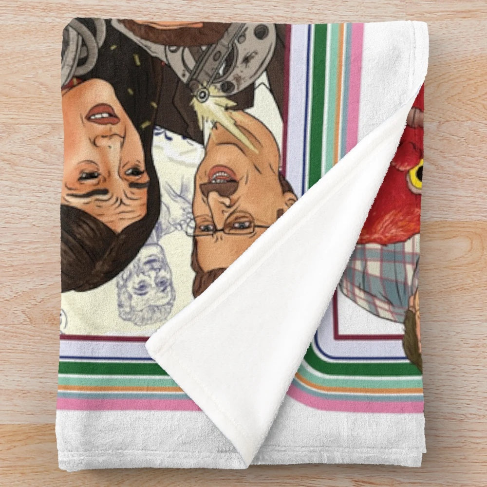 ITYSL plush blanket featuring characters and quotes from the hit comedy series