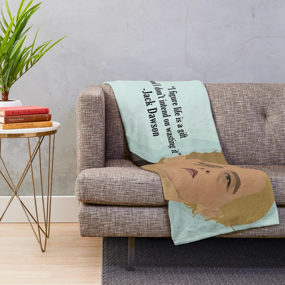 Jack Dawson inspired plush blanket featuring a movie quote