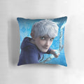 Soft, plush pillow featuring a Jack Frost-inspired design with snowflakes and icy patterns.