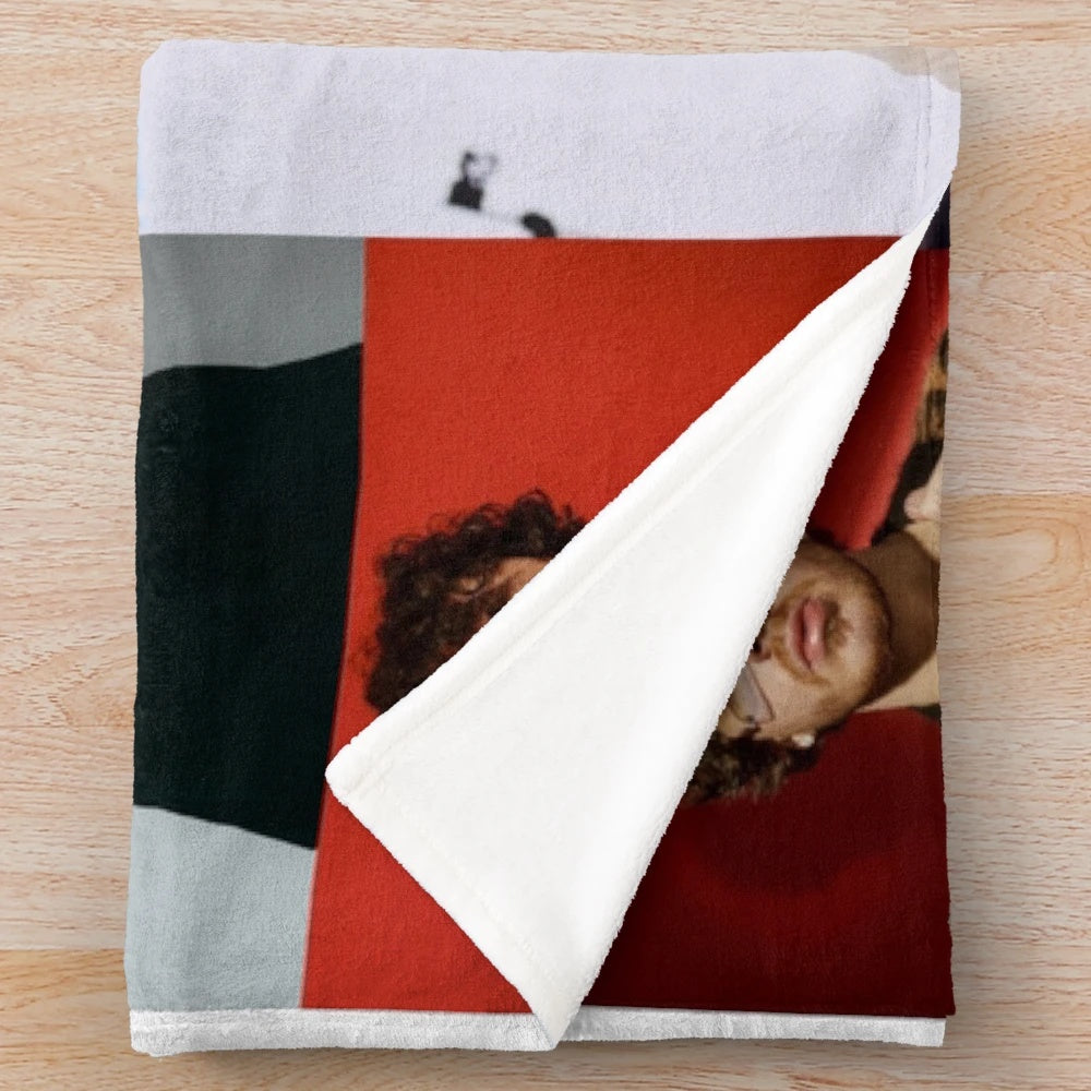 Jack Harlow-inspired plush blanket with rapper's name and image