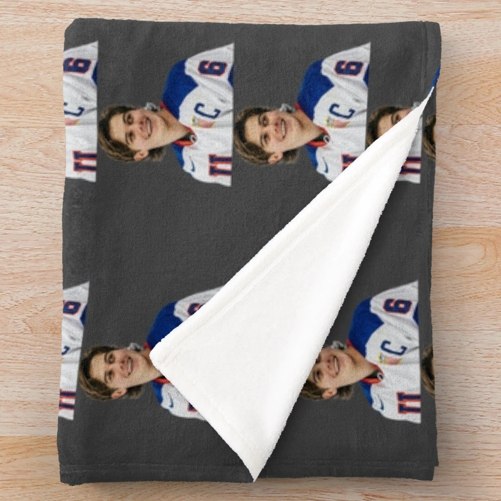 Jack Hughes Inspired Plush Blanket for Hockey Fans