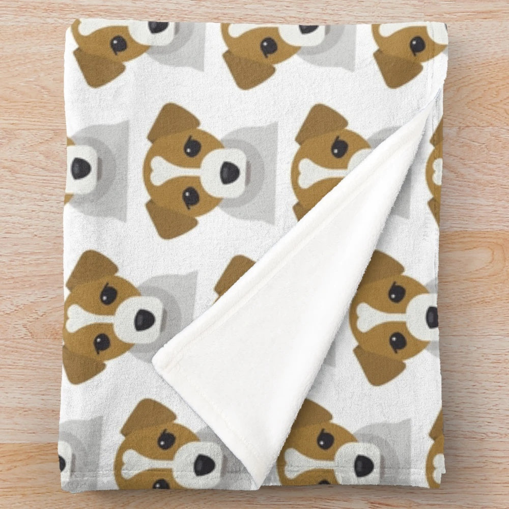 Soft and fluffy plush blanket with a cute jack russell puppy design