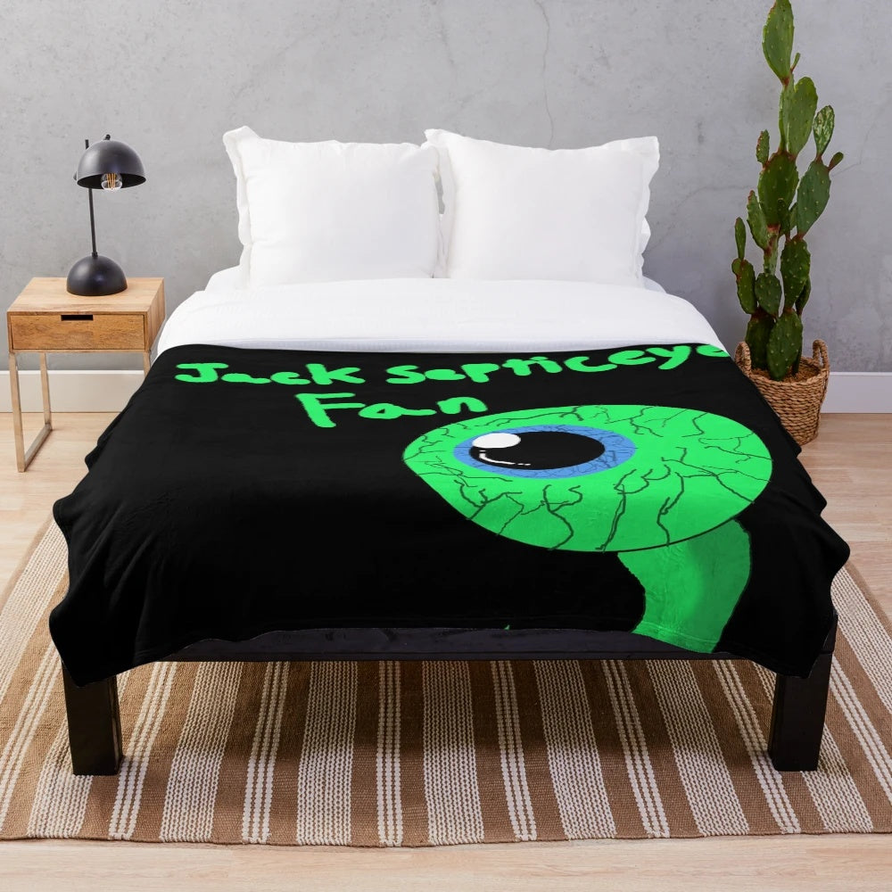 Jacksepticeye-inspired plush blanket with eye logo