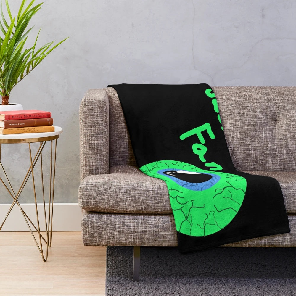 Jacksepticeye-inspired plush blanket with eye logo