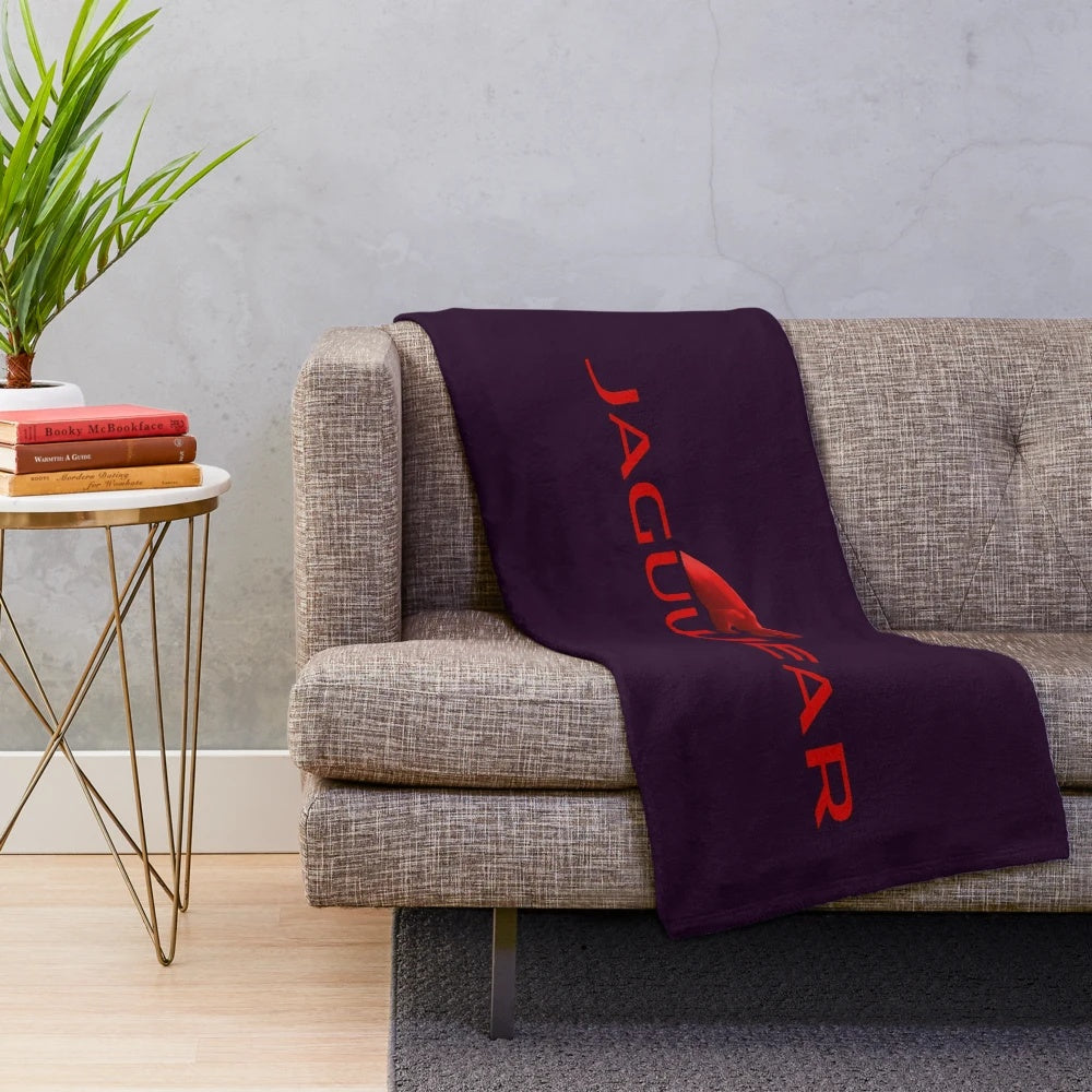 JAGUWEAR RED Plush Blanket with Jaguar Animal Print Design