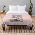 Soft plush blanket featuring literary quotes and characters from Jane Austen's classic novels