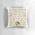 Decorative throw pillow featuring a quote from the classic novel "Jane Eyre" by Charlotte Bronte.
