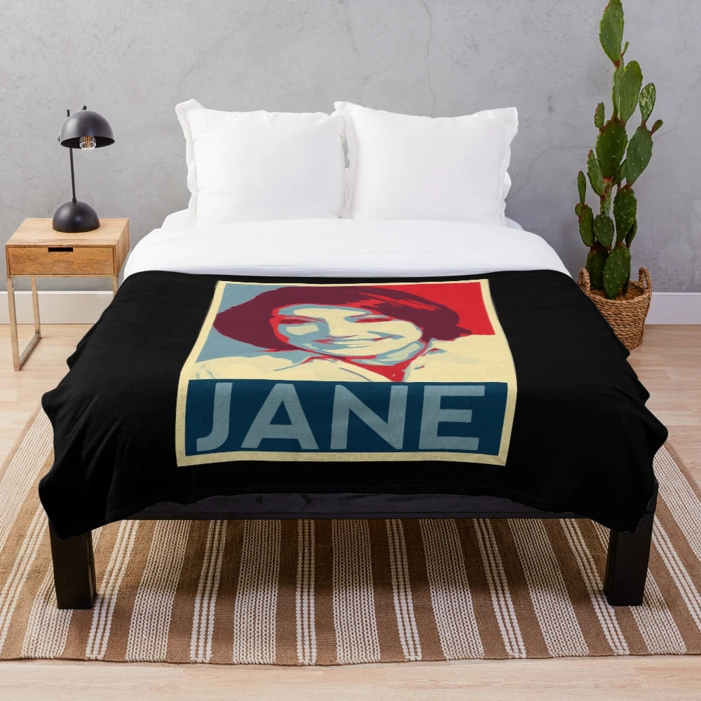 Jane McDonald inspired plush blanket with festive design