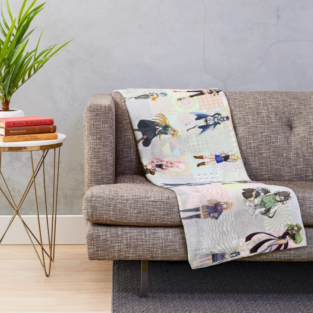Soft and comfy plush blanket featuring Japanese anime characters