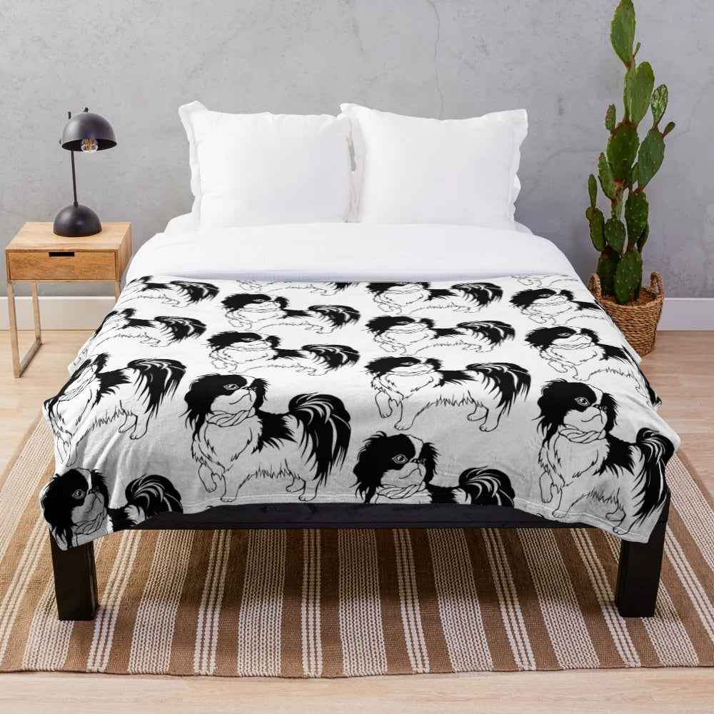 Japanese Chin Plush Blanket for Soft and Comfy Snuggle