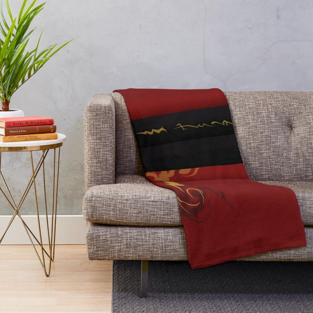 Final Fantasy Stormblood inspired plush blanket with Japanese samurai design
