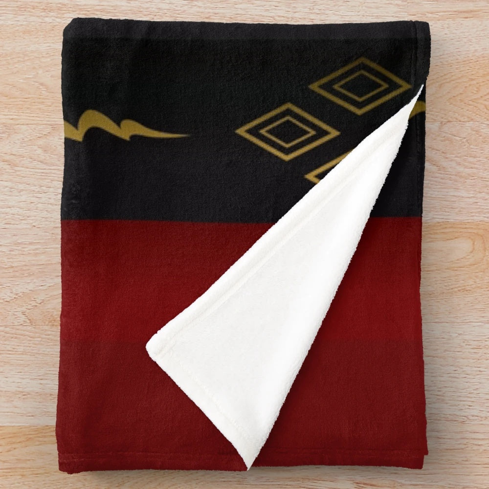 Final Fantasy Stormblood inspired plush blanket with Japanese samurai design
