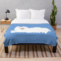 Soft and fluffy Japanese Spitz-inspired white dog plush blanket