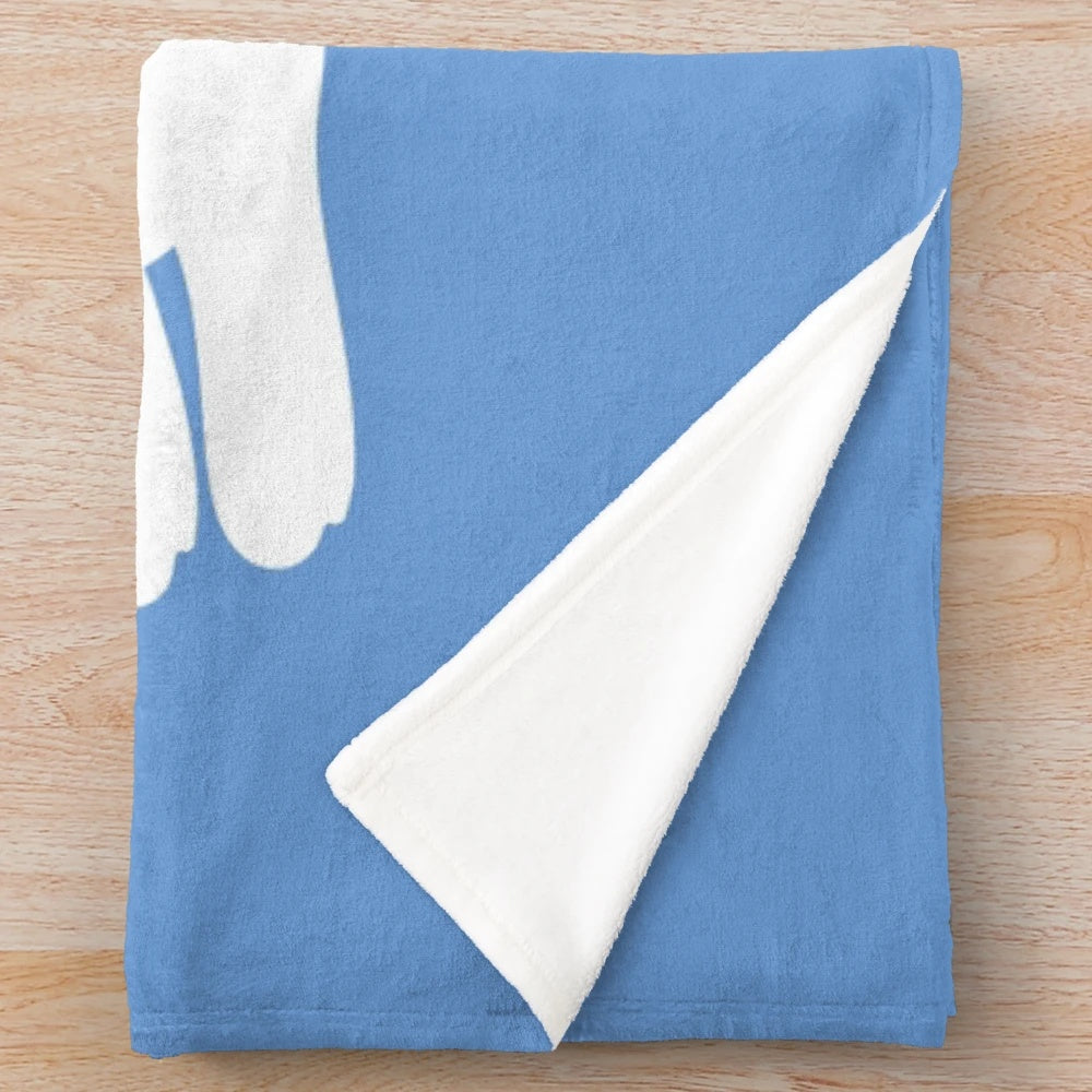Soft and fluffy Japanese Spitz-inspired white dog plush blanket