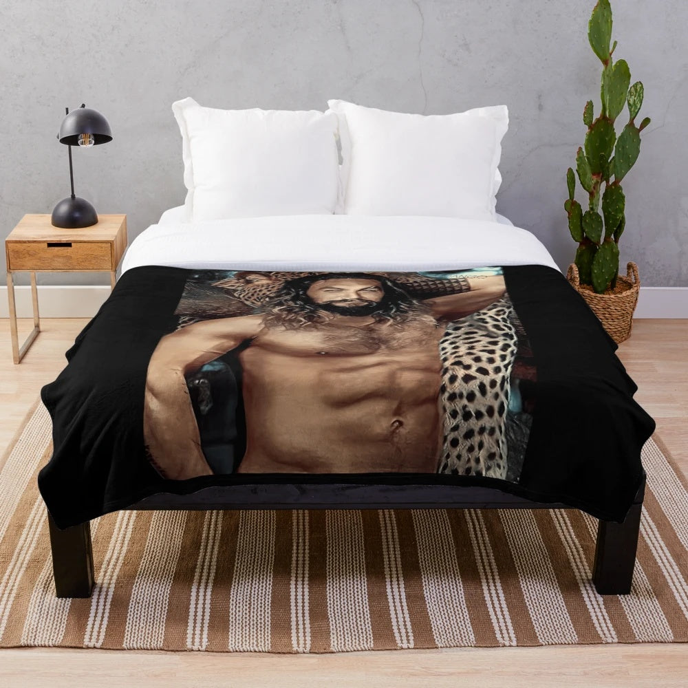 Jason Momoa inspired plush blanket