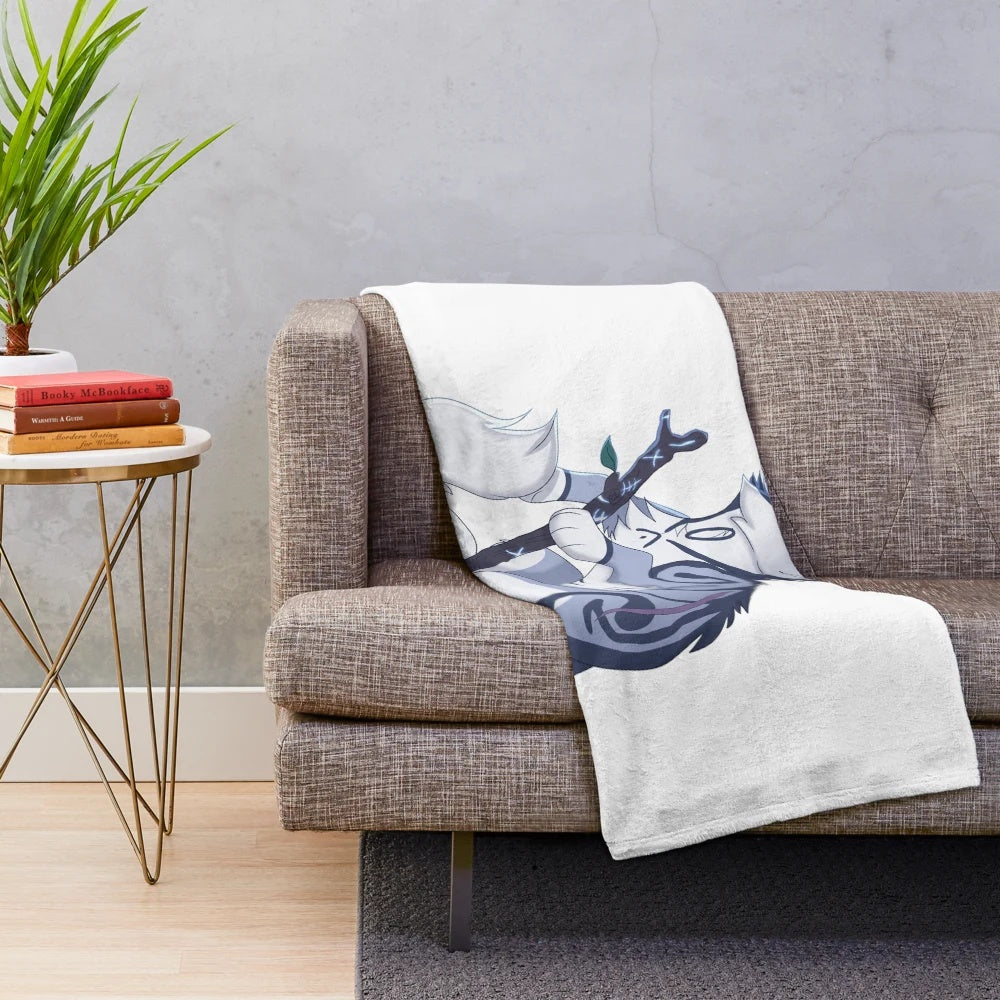 Jayfeather inspired plush blanket with warrior cats design