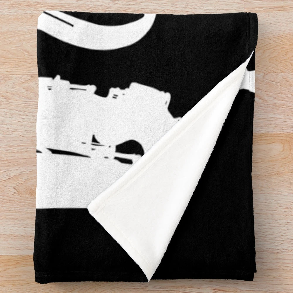 Jazz-themed plush blanket with musical instruments