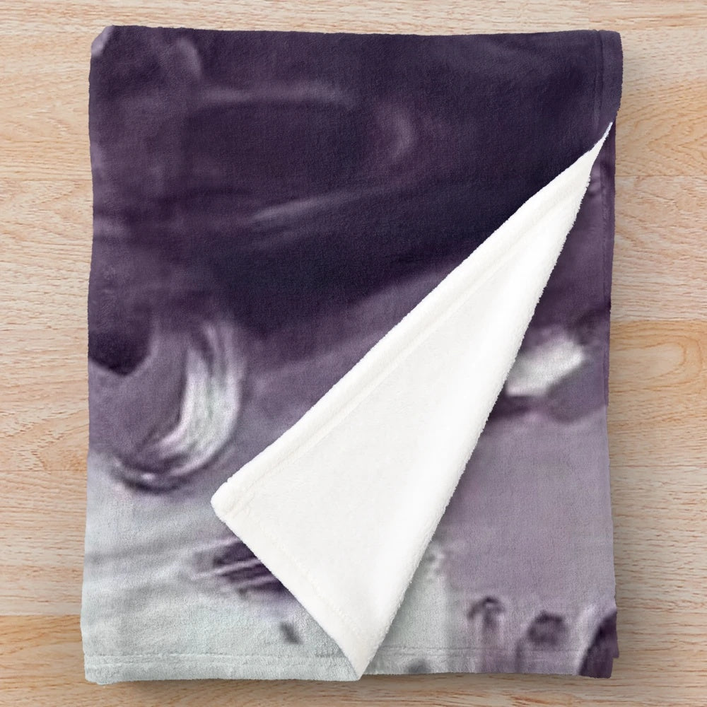 Plush blanket featuring a black and white painting of a jazz musician playing the saxophone in a cafe