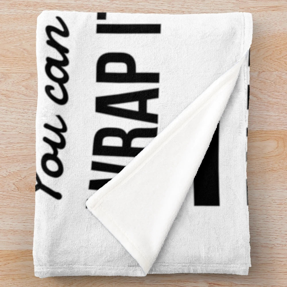 Cozy plush blanket featuring jazz-inspired typography and quotes