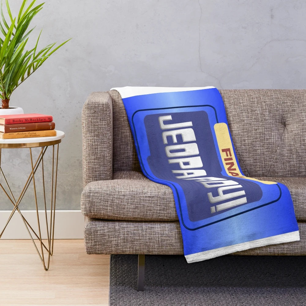 Soft and comfy plush blanket with Jeopardy-themed design