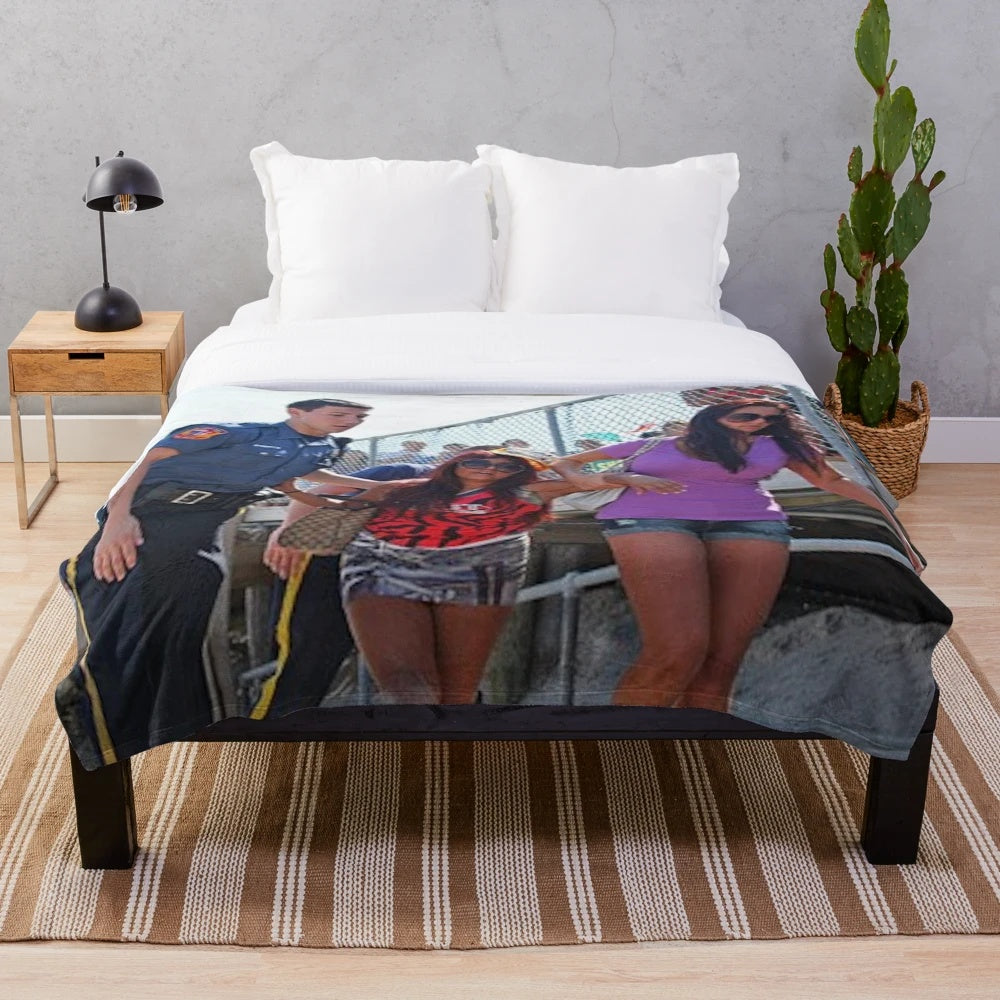 Plush blanket featuring a Jersey Shore-inspired design