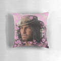 A plush, heart-shaped pillow featuring the character John Marston from the Red Dead Redemption video game series.
