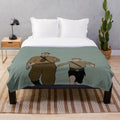 Jojo Rabbit inspired plush blanket featuring characters from the movie