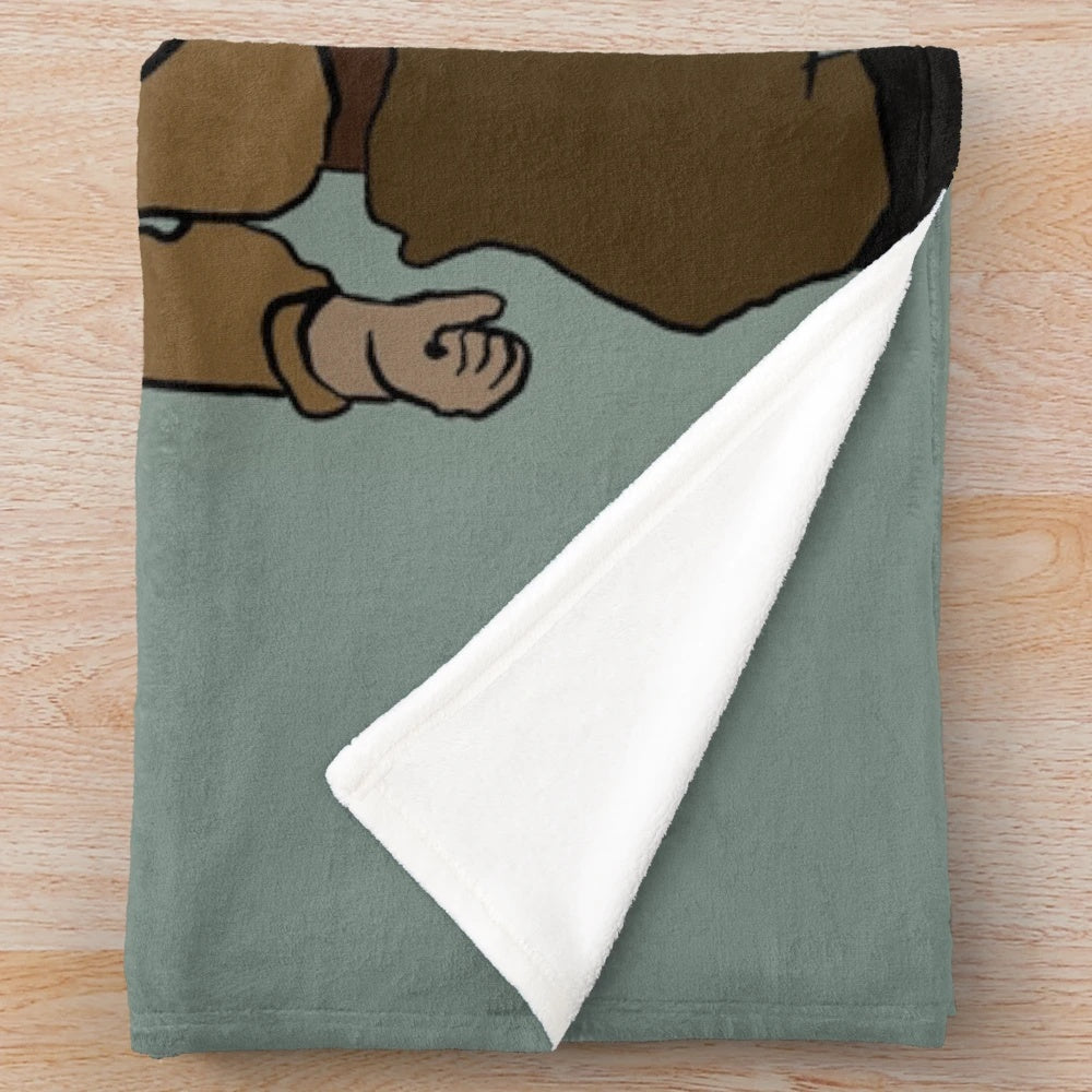 Jojo Rabbit inspired plush blanket featuring characters from the movie