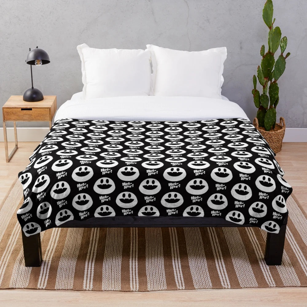 Joker-inspired plush blanket with video game and anime elements