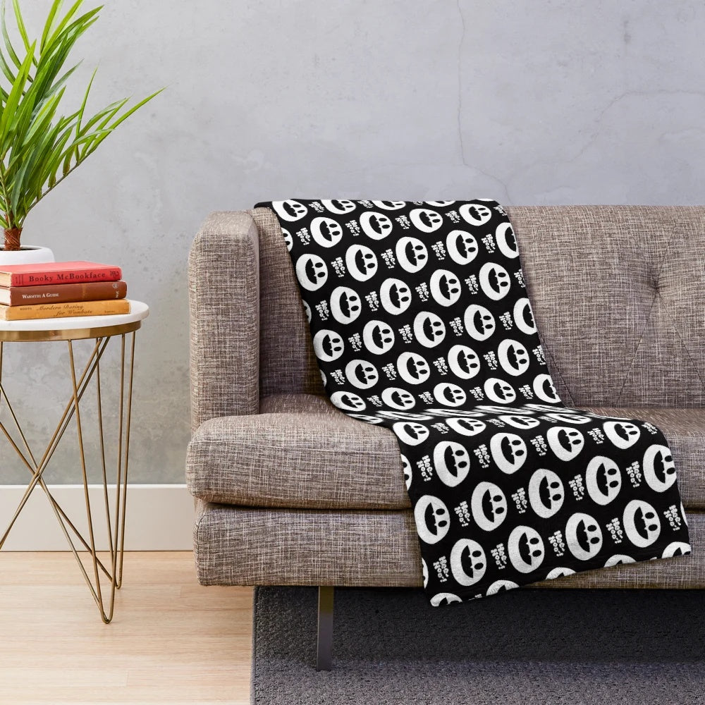 Joker-inspired plush blanket with video game and anime elements
