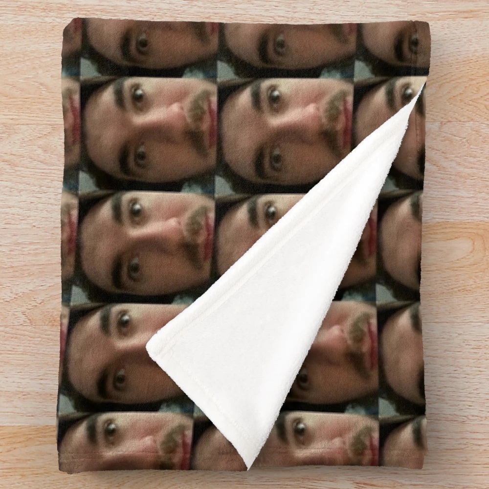JSchlatt-inspired plush blanket featuring the popular Minecraft YouTuber's branding