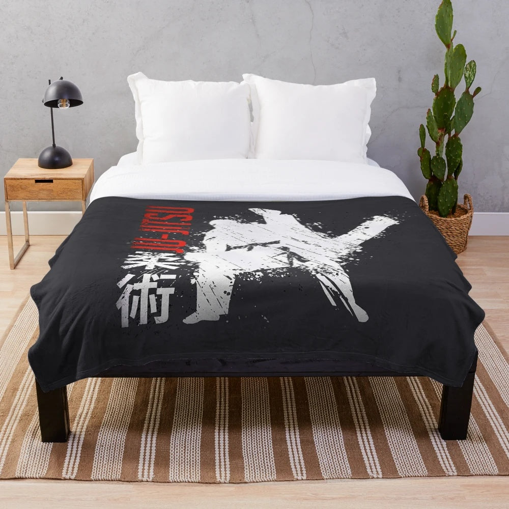 Ju-Jitsu inspired plush blanket with Japanese cultural design