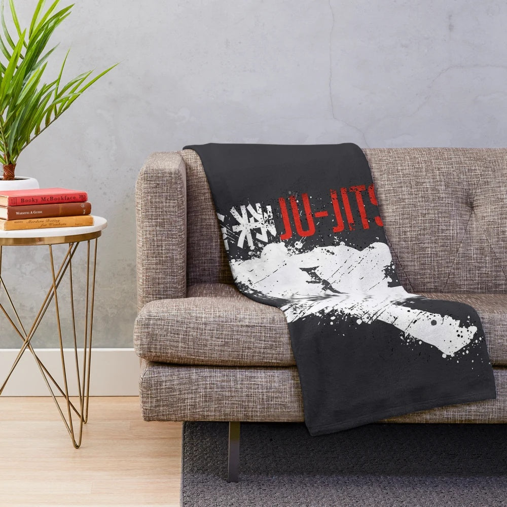 Ju-Jitsu inspired plush blanket with Japanese cultural design
