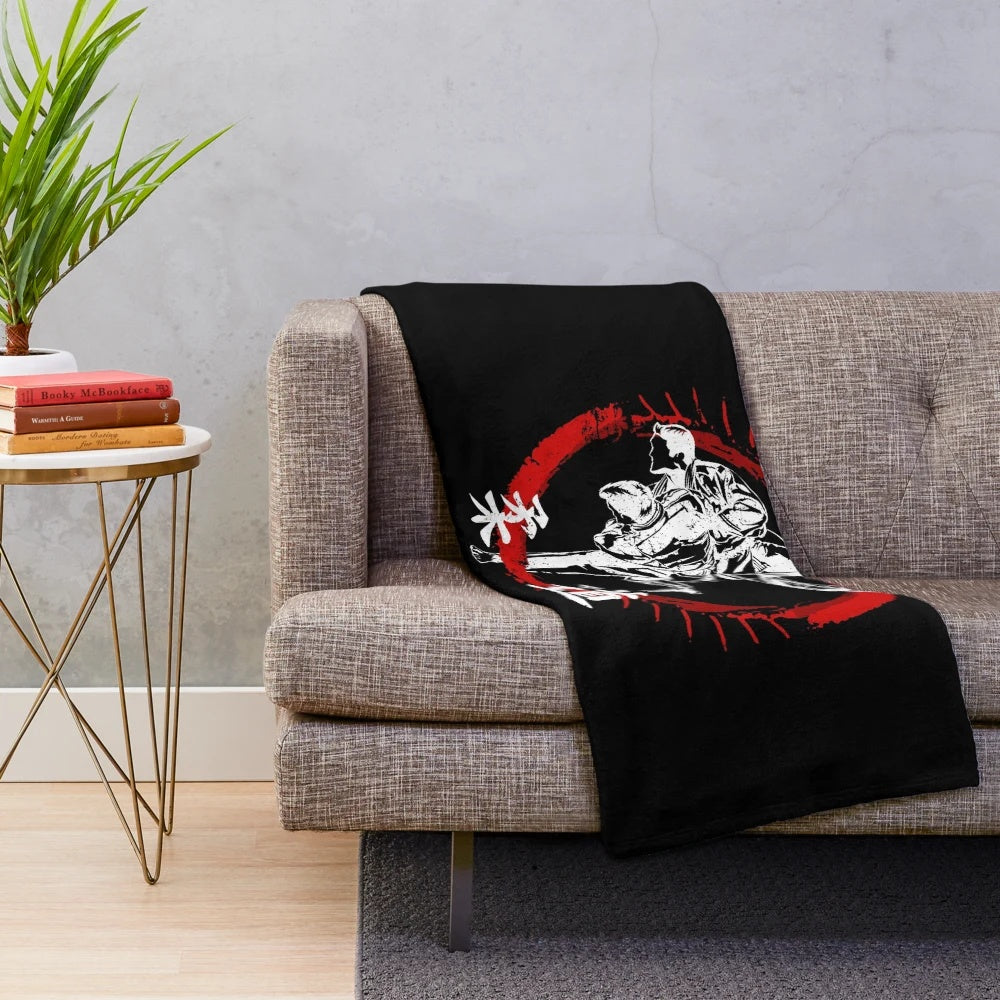 Soft and comfortable plush blanket featuring a judo or judoka design for martial arts and sports fans