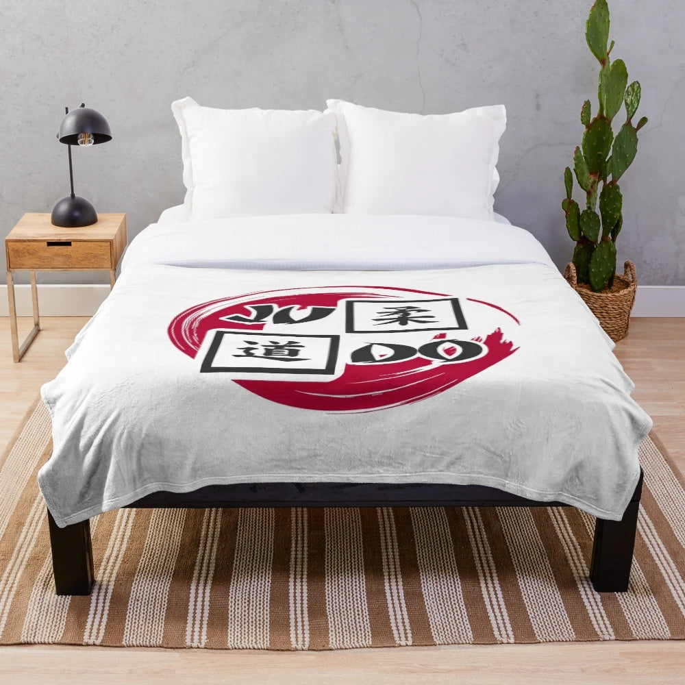 Judo Plush Blanket with Japanese Martial Arts Design