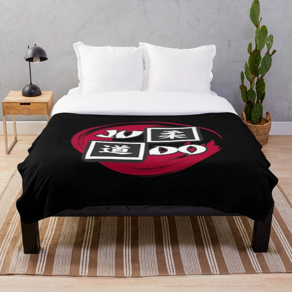 Judo plush blanket featuring Japanese martial arts design