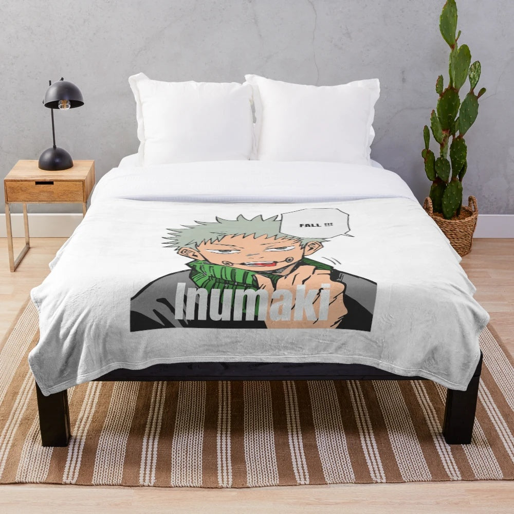 Comfortable and soft plush blanket featuring characters from the anime Jujutsu Kaisen
