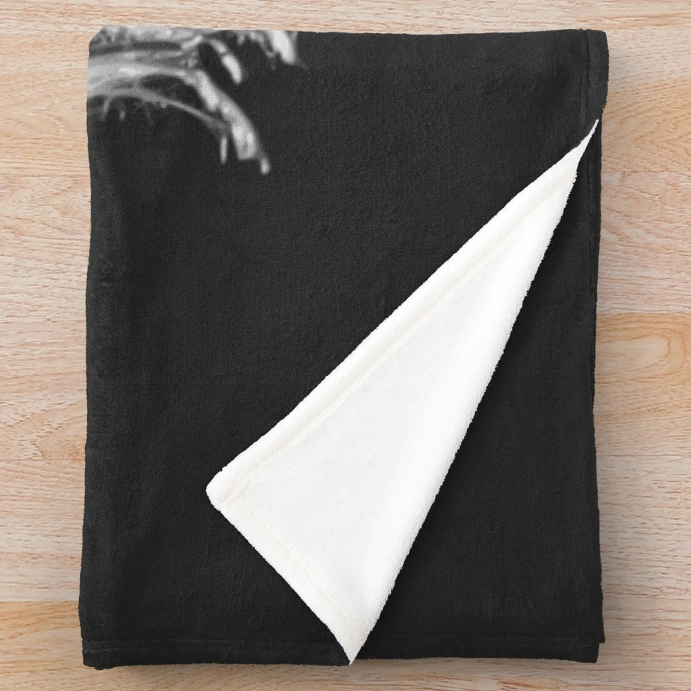 Julien Baker inspired plush blanket with grey scale design