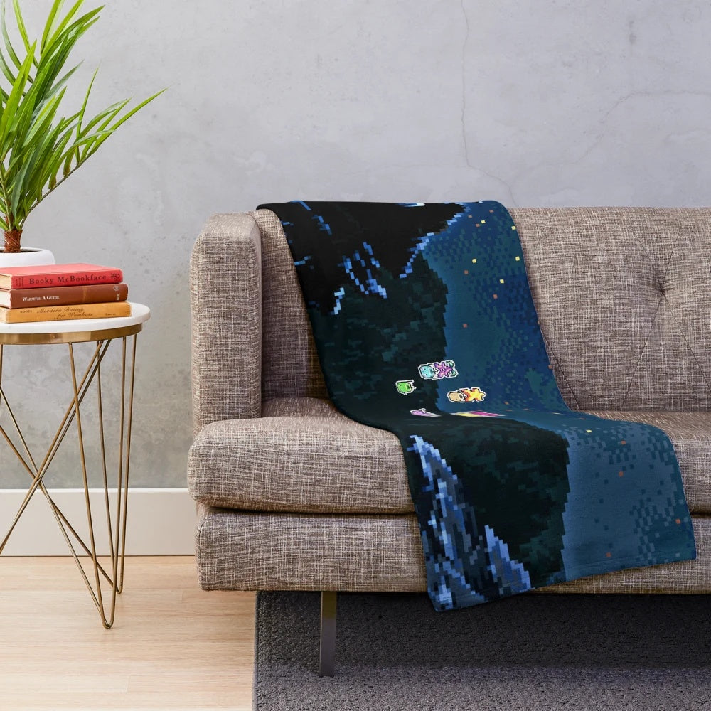 Soft and plush Stardew Valley Junimos night sky themed blanket