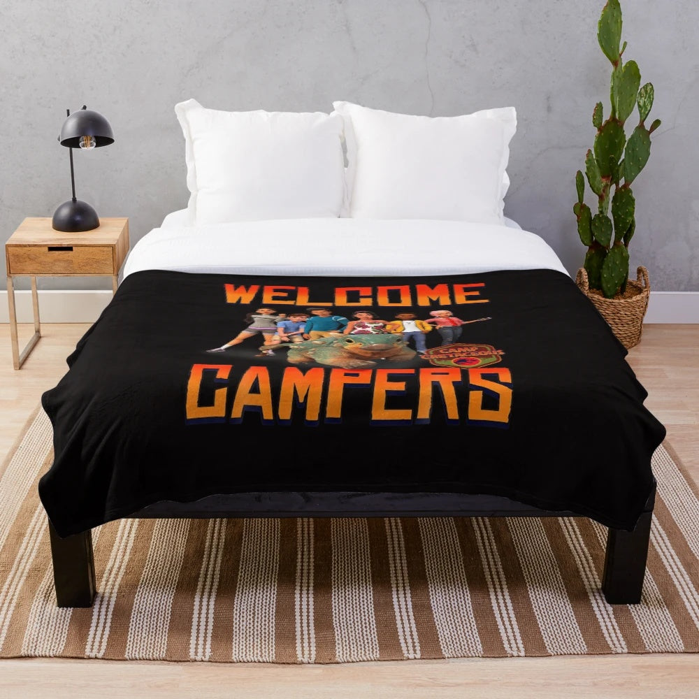 Jurassic World Camp Cretaceous Plush Blanket with Welcome Campers Group Design