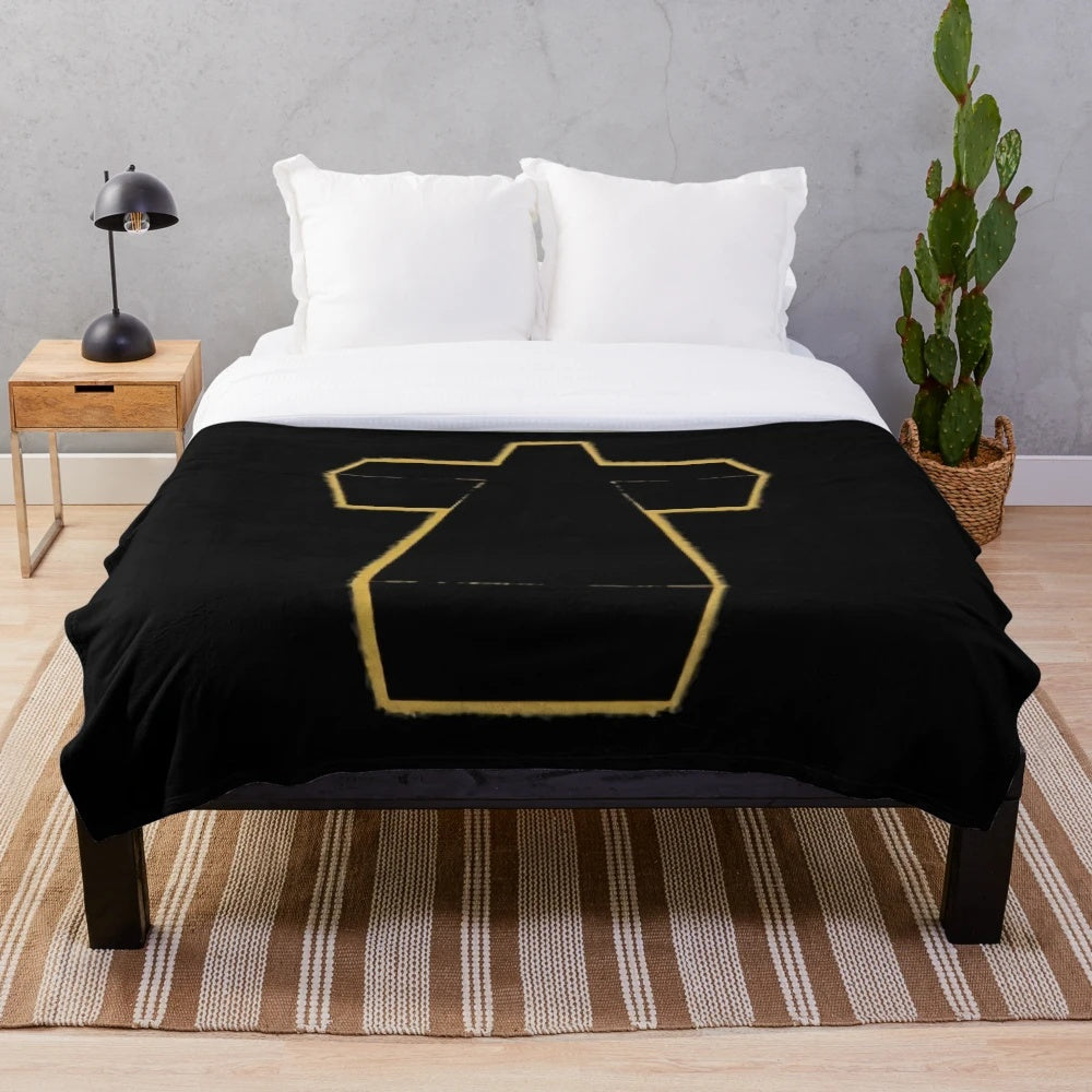 Justice Band Inspired Plush Blanket with Cross Logo Design