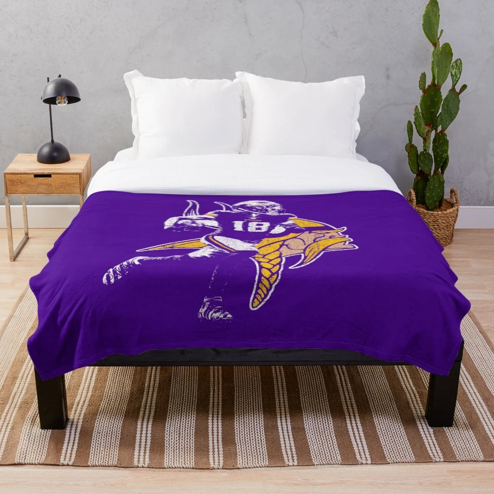 Justin Jefferson themed plush blanket