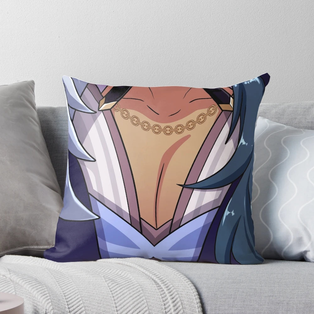 Soft, cuddly Kaeya pillow from Genshin Impact, perfect for anime and gaming fans.