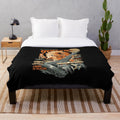 Plush blanket featuring a kaiju-inspired croissant design